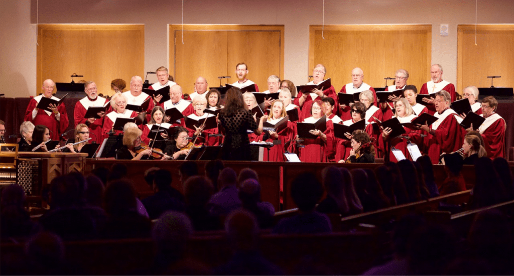 Choir in Worship during Christmas Cantata at La Casa de Cristo Lutheran Church in Scottsdale, Arizona