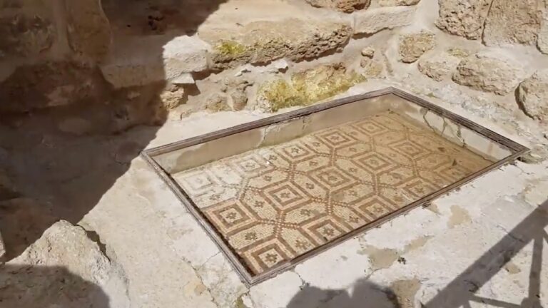 Mosaic remains of the 4th century Lazarium Church
