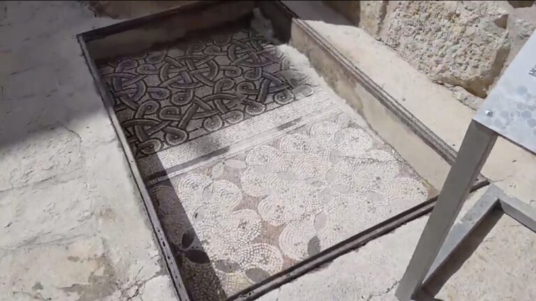 Mosaic remains of the 4th century Lazarium Church