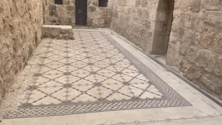 Mosaic remains of the 4th century Lazarium Church