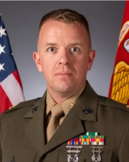 Major Michael Hughey— USMC speaking at La Casa de Cristo