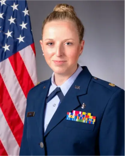 Major Michelle Jilek — US Air Force speaking at La Casa de Cristo